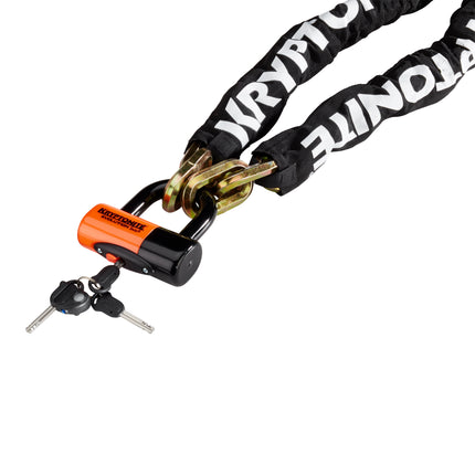 Kryptonite New York 1217 Evolution 13 Pound Bike Chain & Lock Combo - 5.5 ft. Long 12 mm Steel Chain & Disc Lock with Keys for Bicycles; E-Bikes; Motorcycles; Scooters (999522)