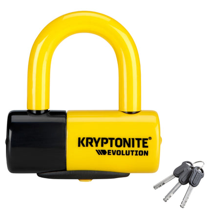 Kryptonite Evolution Series 4 Disc Lock, 14mm Heavy Duty Yellow/Black Bike Bicycle Lock, Sold Secure Gold, High Security Anti-Theft Protection for Bicycle, E-Bike, Motorcycles, Scooters, and more