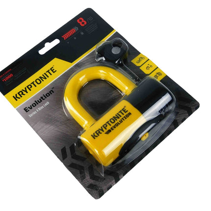 Kryptonite Evolution Series 4 Disc Lock, 14mm Heavy Duty Yellow/Black Bike Bicycle Lock, Sold Secure Gold, High Security Anti-Theft Protection for Bicycle, E-Bike, Motorcycles, Scooters, and more