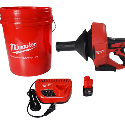 Milwaukee 2571-21 M12 Cordless Lithium-Ion Drain Snake Kit with Bucket