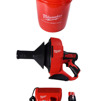 Milwaukee 2571-21 M12 Cordless Lithium-Ion Drain Snake Kit with Bucket