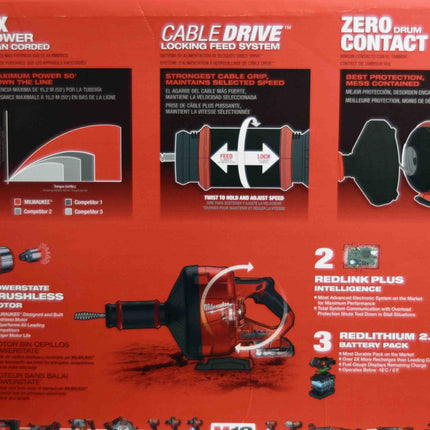 Milwaukee 2772A-21 M18 Fuel Cordless Drain Snake With Cable Drive Kit