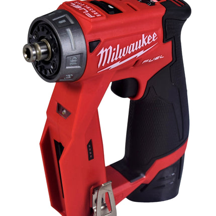 Milwaukee 2505-22 M12 FUEL 12V Brushless Installation Drill/Driver Kit – 4-in-1 Multi-Head Drill with Right Angle, Offset & 3/8" Chuck Attachments, 2 Batteries, Charger & Case