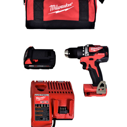 Milwaukee 2801-21P M18 18-Volt Lithium-Ion Compact Brushless Cordless 1/2 in. Drill/Driver Kit