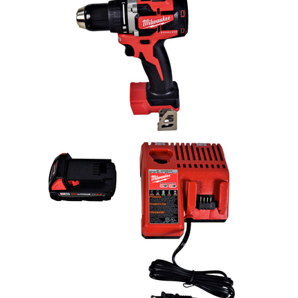 Milwaukee 2801-21P M18 18-Volt Lithium-Ion Compact Brushless Cordless 1/2 in. Drill/Driver Kit