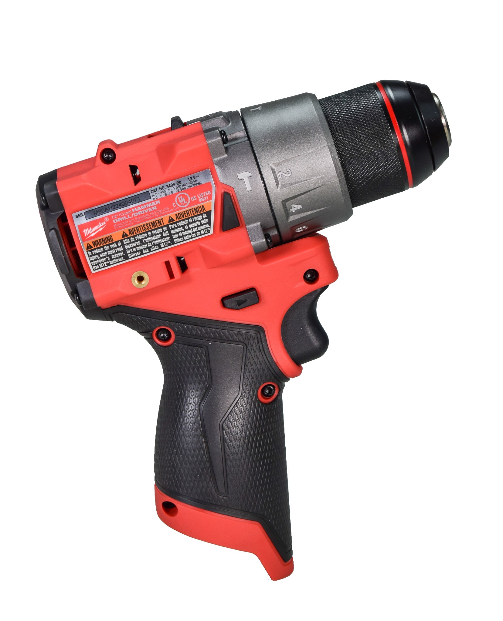 Milwaukee 3404-22 12V Fuel 1/2" Cordless Hammer Drill/Driver Kit