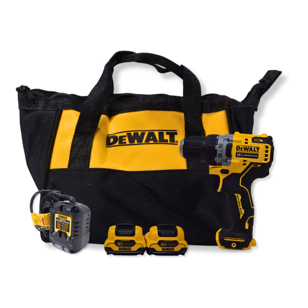 Dewalt DCD701F2 XTREME 12V MAX Brushless 3/8 in. Cordless Drill/Driver with (2) 2.0Ah Batteries, Charger & Tool Bag