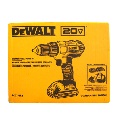 DEWALT 20V MAX Lithium‑Ion Cordless 1/2 in. Drill/Driver Kit with (2) 1.3Ah Batteries, Charger & Contractor Bag