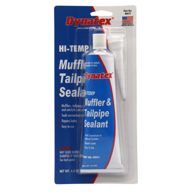 Dynatex Muffler & Tailpipe Sealant 4.5 oz Tube - Non-Combustible, Heat-Setting, Hardens with Exhaust Heat, Repairs Holes & Leaks (Single)