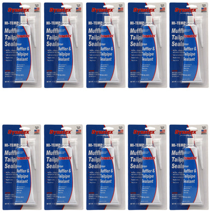 Dynatex Muffler & Tailpipe Sealant 4.5 oz Tube - Non-Combustible, Heat-Setting, Hardens with Exhaust Heat, Repairs Holes & Leaks (10-Pack)