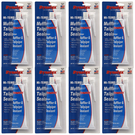 Dynatex Muffler & Tailpipe Sealant 4.5 oz Tube - Non-Combustible, Heat-Setting, Hardens with Exhaust Heat, Repairs Holes & Leaks (8-Pack)