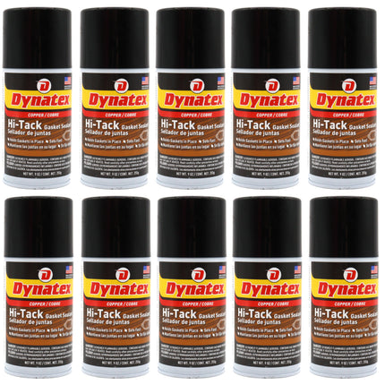 Dynatex Copper Hi-Tack Gasket Spray 9 oz Aerosol Can - Quick Dry, Holds Heavy Gaskets, Oxygen Sensor Safe, Fuel & Oil Resistant (10-Pack)