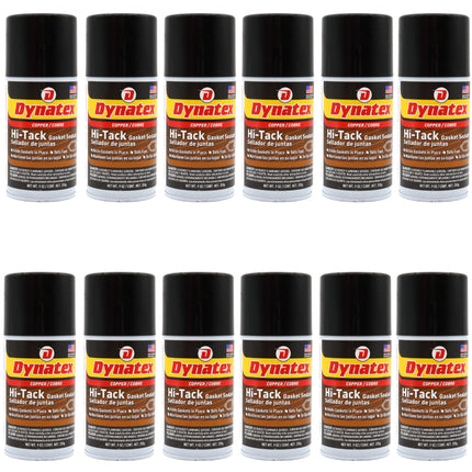 Dynatex Copper Hi-Tack Gasket Spray 9 oz Aerosol Can - Quick Dry, Holds Heavy Gaskets, Oxygen Sensor Safe, Fuel & Oil Resistant (12-Pack)