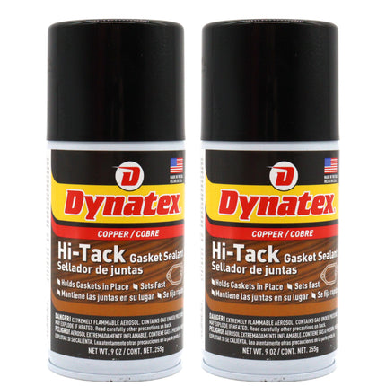 Dynatex Copper Hi-Tack Gasket Spray 9 oz Aerosol Can - Quick Dry, Holds Heavy Gaskets, Oxygen Sensor Safe, Fuel & Oil Resistant (2-Pack)