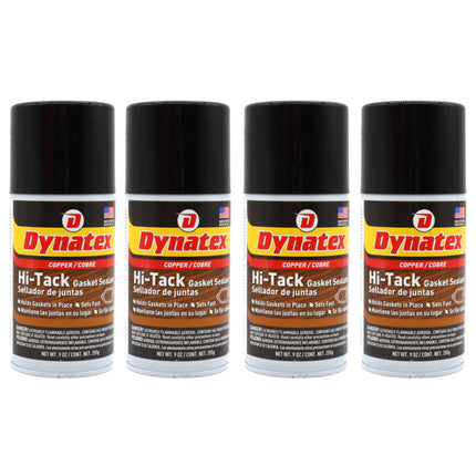 Dynatex Copper Hi-Tack Gasket Spray 9 oz Aerosol Can - Quick Dry, Holds Heavy Gaskets, Oxygen Sensor Safe, Fuel & Oil Resistant (4-Pack)