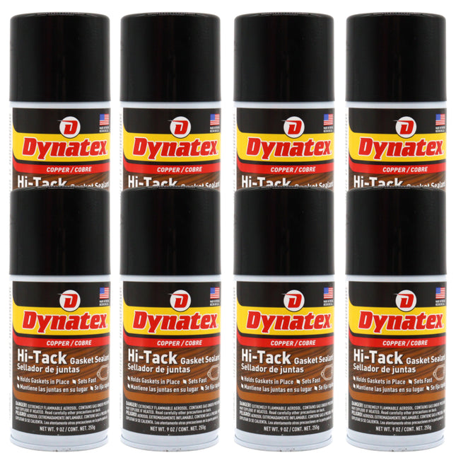 Dynatex Copper Hi-Tack Gasket Spray 9 oz Aerosol Can - Quick Dry, Holds Heavy Gaskets, Oxygen Sensor Safe, Fuel & Oil Resistant (8-Pack)