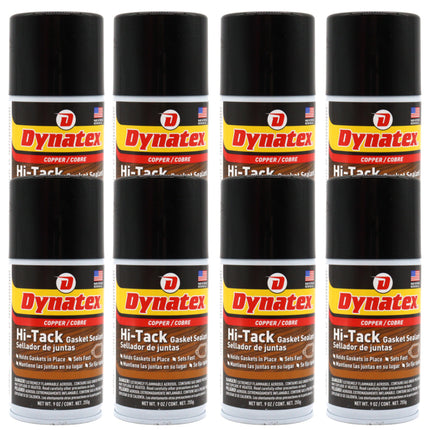 Dynatex Copper Hi-Tack Gasket Spray 9 oz Aerosol Can - Quick Dry, Holds Heavy Gaskets, Oxygen Sensor Safe, Fuel & Oil Resistant (8-Pack)