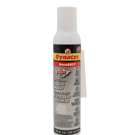 Dynatex DynaGrey RTV Silicone Gasket Maker 8oz Auto Can - 500°F High Temperature, Sensor Safe, Low Odor, and Non-Corrosive Silicone Sealing Compound Made in the USA (Single)