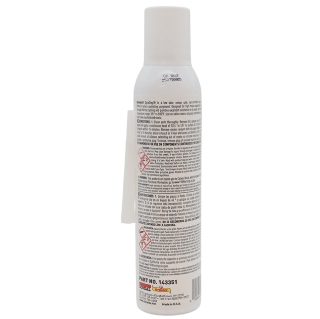 Dynatex DynaGrey RTV Silicone Gasket Maker 8oz Auto Can - 500 Degrees F High Temperature, Sensor Safe, Low Odor, and Non-Corrosive Silicone Sealing Compound Made in the USA (2-Pack)