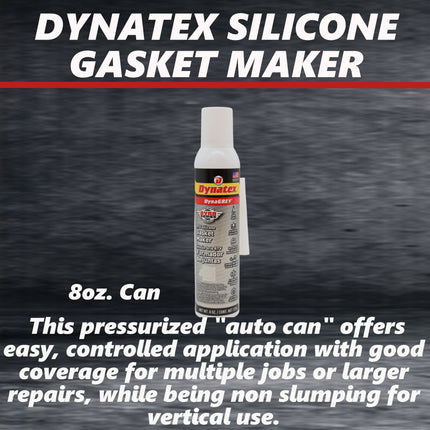 Dynatex DynaGrey RTV Silicone Gasket Maker 8oz Auto Can - 500°F High Temperature, Sensor Safe, Low Odor, and Non-Corrosive Silicone Sealing Compound Made in the USA (3-Pack)