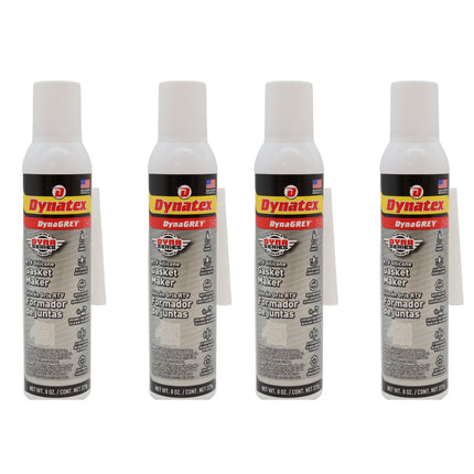 Dynatex DynaGrey RTV Silicone Gasket Maker 8oz Auto Can - 500 Degrees F High Temperature, Sensor Safe, Low Odor, and Non-Corrosive Silicone Sealing Compound Made in the USA (4-Pack)
