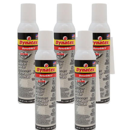 Dynatex DynaGrey RTV Silicone Gasket Maker 8oz Auto Can - 500°F High Temperature, Sensor Safe, Low Odor, and Non-Corrosive Silicone Sealing Compound Made in the USA (5-Pack)
