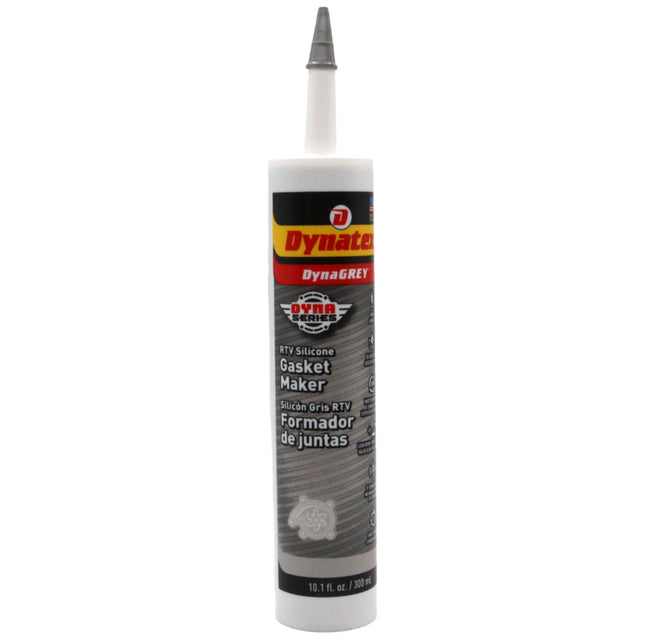 Dynatex DynaGrey RTV Silicone Gasket Maker 10.1oz Caulk Tube - 500°F High Temperature, Sensor Safe, Low Odor, and Non-Corrosive Silicone Sealing Compound Made in the USA (Single)