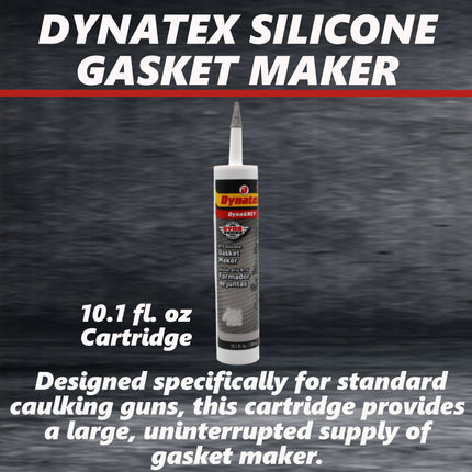 Dynatex DynaGrey RTV Silicone Gasket Maker 10.1oz Caulk Tube - 500°F High Temperature, Sensor Safe, Low Odor, and Non-Corrosive Silicone Sealing Compound Made in the USA [3-Pack]