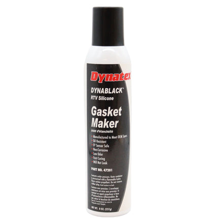 Dynatex DynaBlack RTV Silicone Gasket Maker 8oz Auto Can - 500°F High Temperature, Sensor Safe, Low Odor, and Non-Corrosive Silicone Sealing Compound Made in the USA (Single)