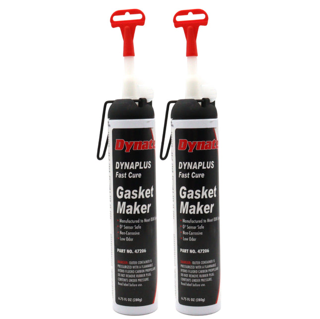 Dynatex DynaPlus Fast Cure Gasket Maker 6.75fl oz Canister - Fast Cure, Sensor Safe, Non-Corrosive, Low Odor, Up to 500°F, Made in the USA (2-Pack)