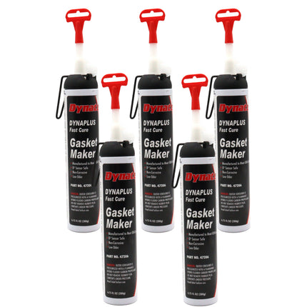 Dynatex DynaPlus Fast Cure Gasket Maker 6.75fl oz Canister - Fast Cure, Sensor Safe, Non-Corrosive, Low Odor, Up to 500°F, Made in the USA (5-Pack)