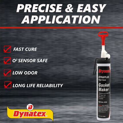 Dynatex DynaPlus Fast Cure Gasket Maker 6.75fl oz Canister - Fast Cure, Sensor Safe, Non-Corrosive, Low Odor, Up to 500°F, Made in the USA (5-Pack)