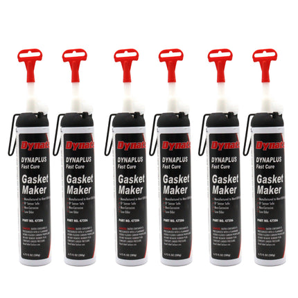 Dynatex DynaPlus Fast Cure Gasket Maker 6.75fl oz Canister - Fast Cure, Sensor Safe, Non-Corrosive, Low Odor, Up to 500°F, Made in the USA (6-Pack)
