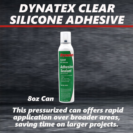 Dynatex RTV Clear Silicone Adhesive Sealant 8 oz Automatic Can - Transparent Watertight Seal, Marine RV Industrial Use, Made in the USA (10-Pack)