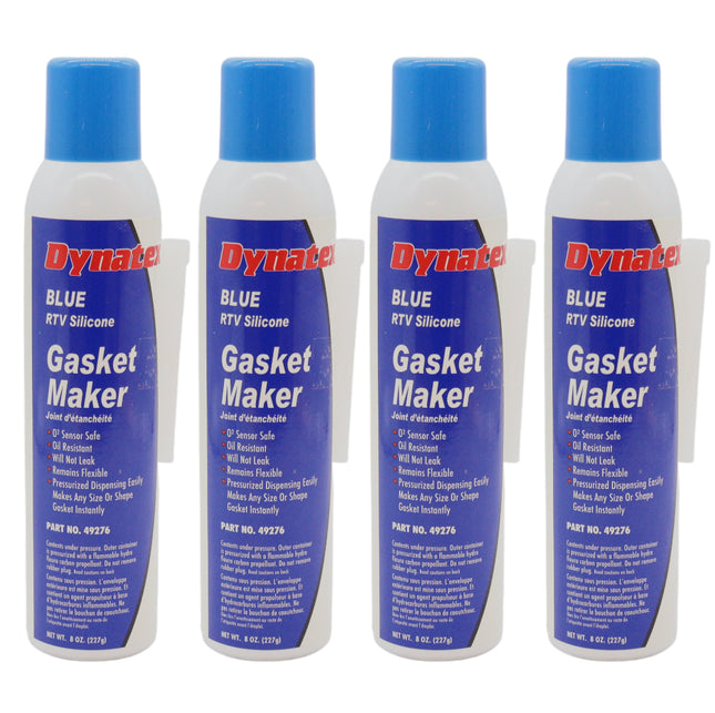 Dynatex Blue RTV Silicone Gasket Maker 8 oz Automatic Can - Oxygen Sensor Safe, OEM Specs, Gear Oil Resistant, Oil/Water Resistant, Made in the USA (4-Pack)