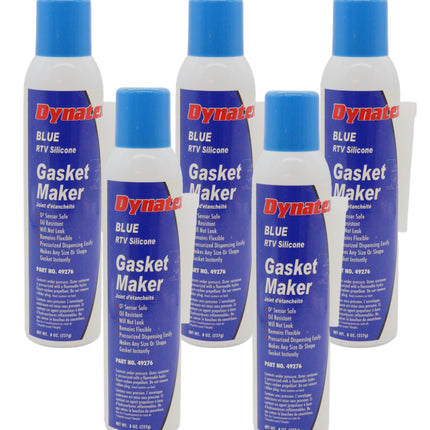 Dynatex Blue RTV Silicone Gasket Maker 8 oz Automatic Can - Oxygen Sensor Safe, OEM Specs, Gear Oil Resistant, Oil/Water Resistant, Made in the USA (5-Pack)