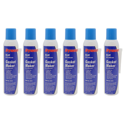 Dynatex Blue RTV Silicone Gasket Maker 8 oz Automatic Can - Oxygen Sensor Safe, OEM Specs, Gear Oil Resistant, Oil/Water Resistant, Made in the USA (6-Pack)