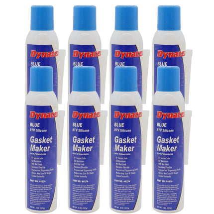 Dynatex Blue RTV Silicone Gasket Maker 8 oz Automatic Can - Oxygen Sensor Safe, OEM Specs, Gear Oil Resistant, Oil/Water Resistant, Made in the USA (8-Pack)