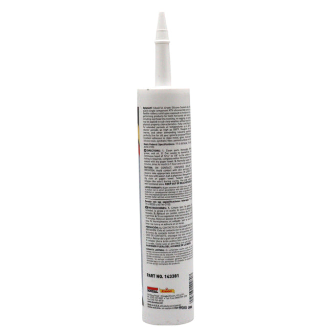 Dynatex Industrial Grade Clear Silicone Sealant 10.1 oz Caulk Tube - Tough Flexible Cure, Watertight Seal, Up to 500 Degrees F, Made in the USA (2-Pack)