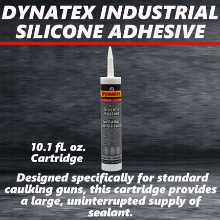Dynatex Industrial Grade Aluminum Silicone Sealant 10.1 oz Caulk Tube - Tough Flexible Cure, Watertight Seal, Up to 500 Degrees F, Made in the USA (3-Pack)