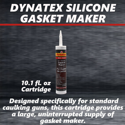 Dynatex Red Hi-Temp RTV Silicone Gasket Maker 10.1 oz Caulk Tube - Oxygen Sensor Safe, OEM Specs, 650°F Hi-Temp, Oil/Water Resistant, Made in the USA (3-Pack)