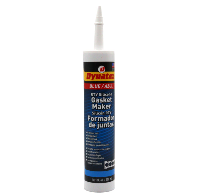 Dynatex Blue RTV Silicone Gasket Maker 10.1 oz Caulk Tube - Oxygen Sensor Safe, OEM Specs, Gear Oil Resistant, Oil/Water Resistant, Made in the USA (Single)
