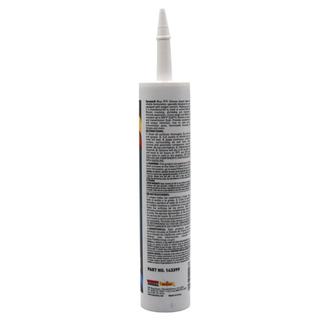 Dynatex Blue RTV Silicone Gasket Maker 10.1 oz Caulk Tube - Oxygen Sensor Safe, OEM Specs, Gear Oil Resistant, Oil/Water Resistant, Made in the USA (6-Pack)