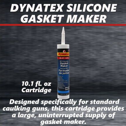 Dynatex Blue RTV Silicone Gasket Maker 10.1 oz Caulk Tube - Oxygen Sensor Safe, OEM Specs, Gear Oil Resistant, Oil/Water Resistant, Made in the USA (6-Pack)