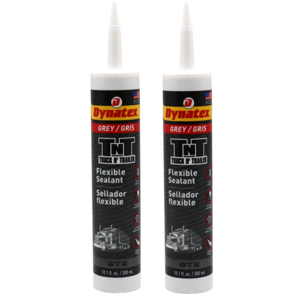 Dynatex Truck N Trailer Grey Flexible Sealant 10.1 oz Caulk Tube - Ultra Synthetic, Primerless Adhesion, All-Weather, Permanent Elastic Seal (2-Pack)