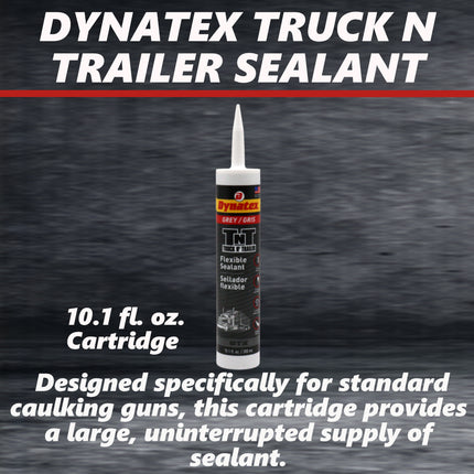 Dynatex Truck N Trailer Grey Flexible Sealant 10.1 oz Caulk Tube - Ultra Synthetic, Primerless Adhesion, All-Weather, Permanent Elastic Seal (5-Pack)