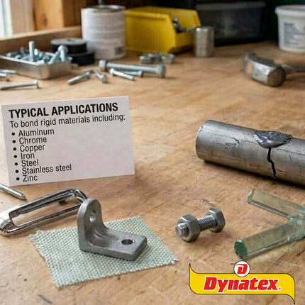 Dynatex 4 Minute Clear Epoxy Adhesive 2 oz - 60 Min Working Time, Bonds & Repairs Metal Wood Concrete Glass, Clear Machinable (Single)