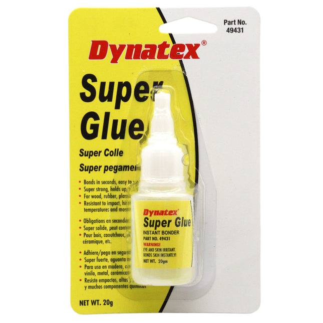 Dynatex .70 oz Super Glue Instant Adhesive - Bonds Glass Metal Plastic Rubber, 5000 PSI Strength, Clear Bond, Up to 175 Degrees F, Stronger Than Standard (Single)