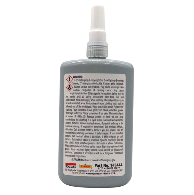 Dynatex Blue Medium Strength Threadlocker 8.5 oz Bottle - Removable with Hand Tools, Locks Fasteners on Metal, Vibration Resistant, Solvent Resistant (Single)