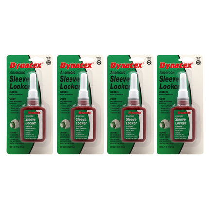Dynatex Green High Strength Sleevelocker 0.80 oz Bottle - Anaerobic, Wicking, High Strength Retaining, Locks Cylindrical Parts (4-Pack)